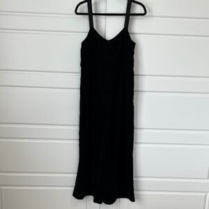 J Crew Black Velvet Cropped Jumpsuit Size 8